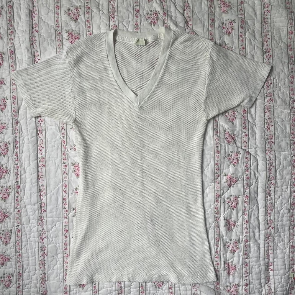 White V-Neck Women's Top